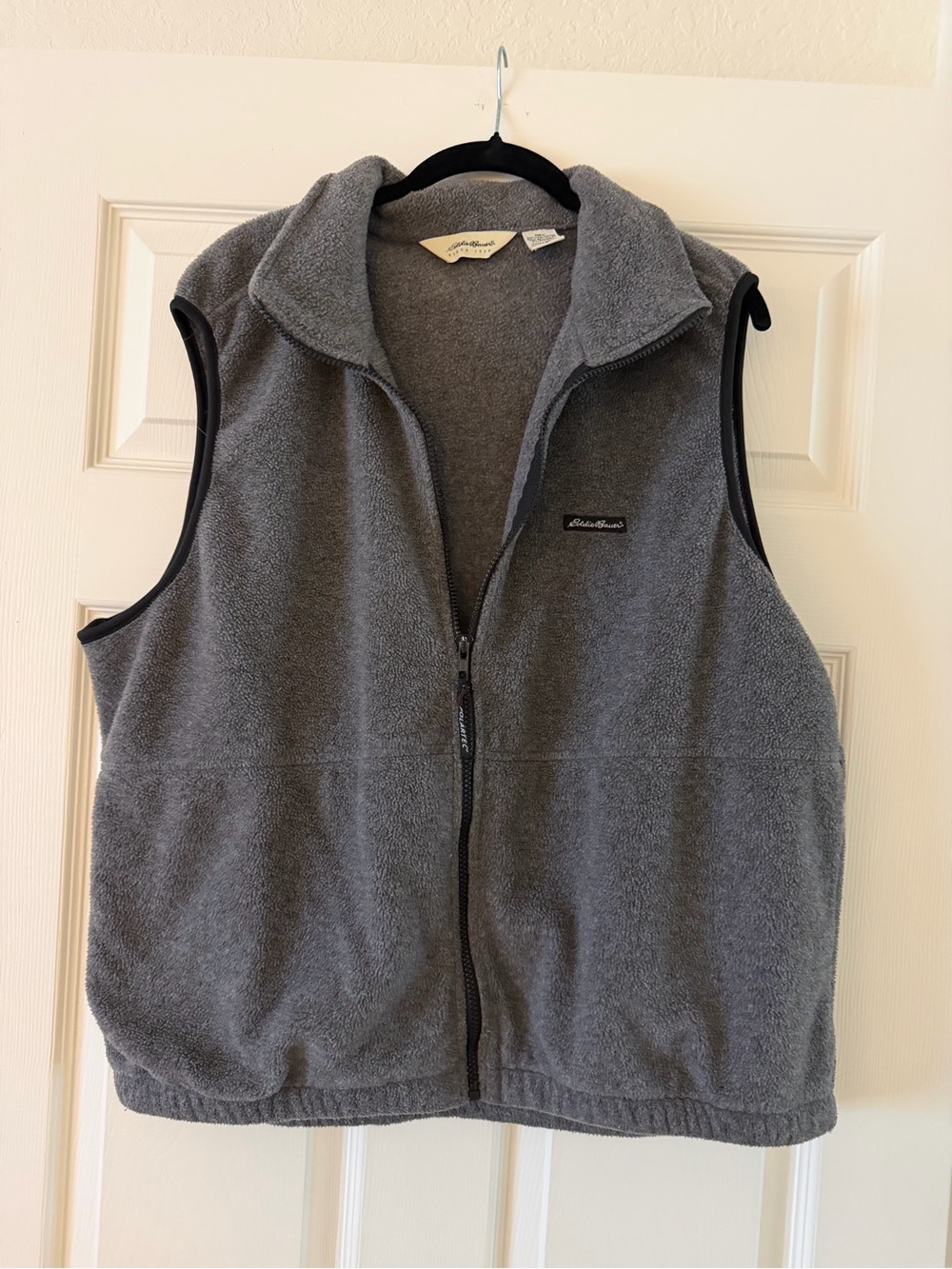 Eddie Bauer Mens Polartec Full Zip Fleece Vest Gray Size Large